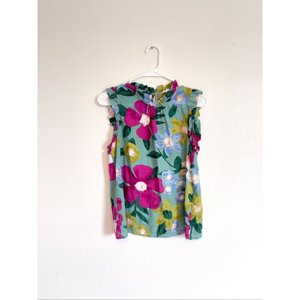 THML Floral Ruffle Trim Tank Top